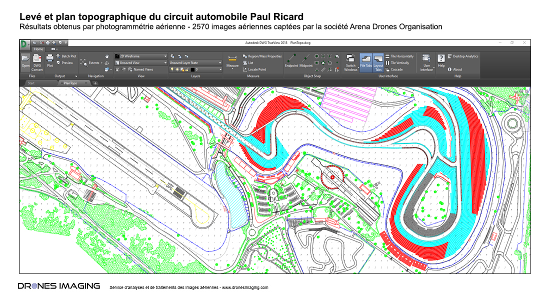 Plan autocad du circuit Paul Ricard