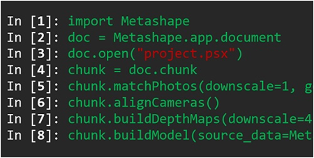 Python code Metashape